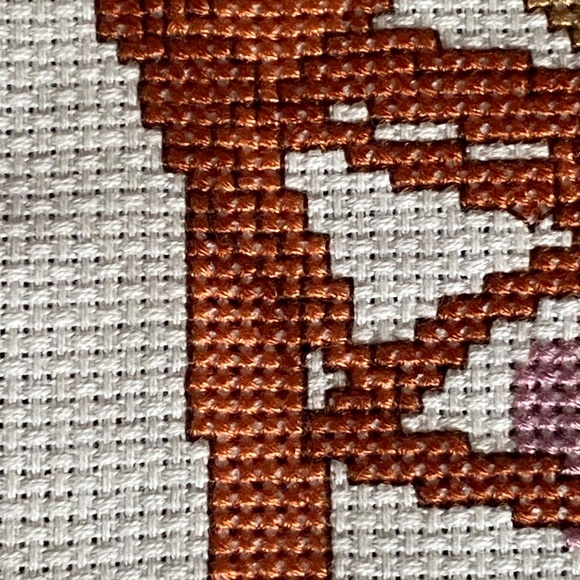 Norman Rockwell vintage cross stitch. Couple with animals on loveseat - Picture 10 of 14